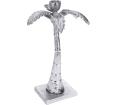 Κηροπήγιο σχ.φοίνικας από αλουμίνιο, ασημί 32cm