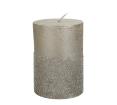 Κερί κορμός σαμπανί μεταλλικό με glitter, 7x7x10cm