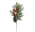 Κλαδί mixed pine κουκουνάρια & berries 68cm