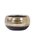 Στρογγυλό κεραμικό μπολ μαύρο & χρυσό, 23.5x12cm