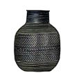 Σφυρήλατο βάζο αλουμινίου κύλινδρος,μαύρο 31x38cm
