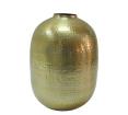 Σφυρήλατο βάζο αλουμινίου, ματ χρυσό 28x45cm