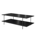 Coffee table με ράφι,μαύρο χρ., δ.120x61x42cm