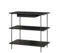 Έπιπλο εισόδου με 2 ράφια & συρτάρι,μαύρο 80x42x80cm