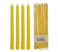 Στριφτο κερί κηροπηγίου, σετ 4τεμ.,κίτρινο,26cm