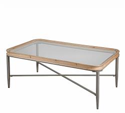 Coffee table με γυάλινο καπάκι 122cm