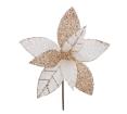 Gilttered Poinsettia pick Rose/Gold,d.26cm 