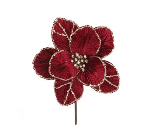 Velvet Magnolia pick  Burgundy,d.25cm