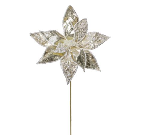 Metallic Poinsettia Champagne,d.29cm