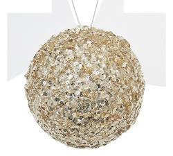 Sequin deco ball Champagne,10cm 