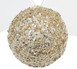 Sequin deco ball Champagne,15cm 