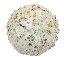 Sequin deco ball Ivory,15cm 