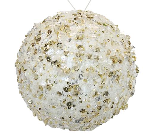 Sequin deco ball Ivory,15cm 