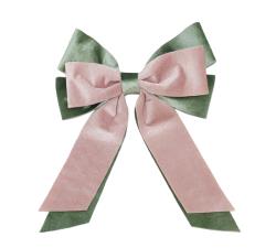 Velvet deco ribbon  Pink Green,23x30cm