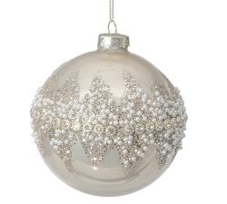 Glass Ornaments 3 Style Champagn+White Pearls