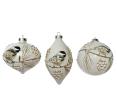 Glass Ornament 3 Style, Birds Design Cream Clr