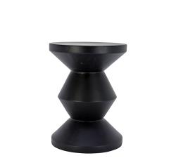 Side table/Σκαμπώ από ρητίνη σε μαύρο χρ.,47cm