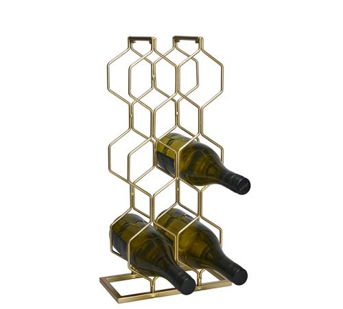 Wine rack 8 θέσεων χρυσό χρ.23x11x48cm