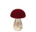 Γυάλινο διακοσμητικό μανιτάρι κόκκινο,13cm