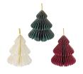Χάρτινο στολίδι έλατο 8cm σε 3 χρωμ.