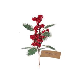 Πικ με κόκκινα berries και φυλλα γκυ,30cm