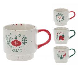 Κούπα stoneware 350ml 4 χριστ/κα σχ.