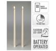 Σετ 2 led κεριά βιέννης 38cm,control & timer εκρού