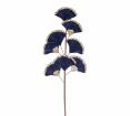 Κλαδί φύλλα πάπυρου μπλέ βελούδο 65cm