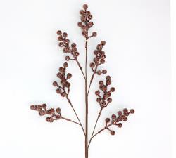 Κλαδί berries καφέ παγιέτες & χαντρες 66cm