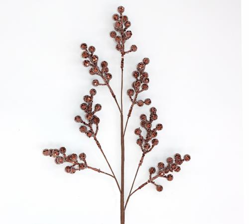 Κλαδί berries καφέ παγιέτες & χαντρες 66cm