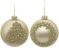 Γυαλ.μπάλλα στεφάνι & έλατο ματ χρυσή,8cm