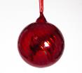 Γυαλ.μπάλλα σπιράλ κοκκινη 8cm