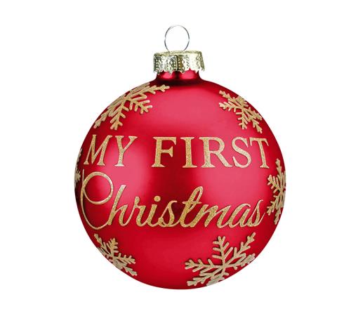 Γυαλ.μπάλλα "My first xmas" κοκκινη 8cm