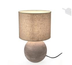 Φωτιστικό κεραμική βάση μπαλα & υφασμάτινο καπέλο Υ.36cm