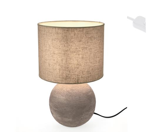 Φωτιστικό κεραμική βάση μπαλα & υφασμάτινο καπέλο Υ.36cm