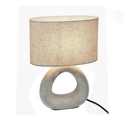 Φωτιστικό κεραμική βάση & Οβάλ υφασμάτινο καπέλο Υ.33,5cm