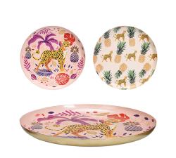 Μεταλλική εμαγέ πιατέλα σε 2σχ.jungle 28cm