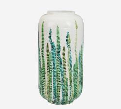 Μεταλλικό εμαγέ βάζο σχ.φύλλα 20x41cm