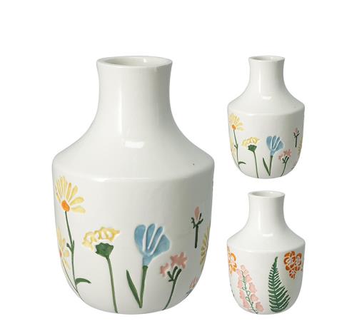 Βάζο απο δολομίτη σε 2 φλοραλ σχ.,18cm