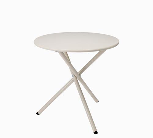 Στρογγυλό μεταλλικό τραπεζι δ.48xY48cm εκρου χρ.