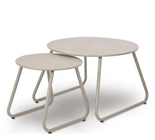 Σετ 2 τεμ.side tables δ.40/60cm εκρού χρ.