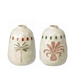 Μικρό βάζο από πορσελάνη με τροπικά prints 12cm