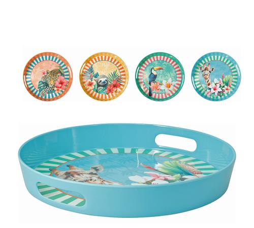 Στρογγυλός πολύχρωμος δίσκος μελαμίνης 30cm