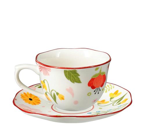 Φλιτζάνι & πιατάκι 220ml σχ.flower