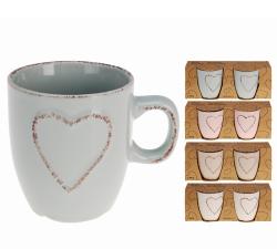 Σετ 2 τεμ. μικρή κούπα 150ml σχ.καρδιά, 4 χρ.