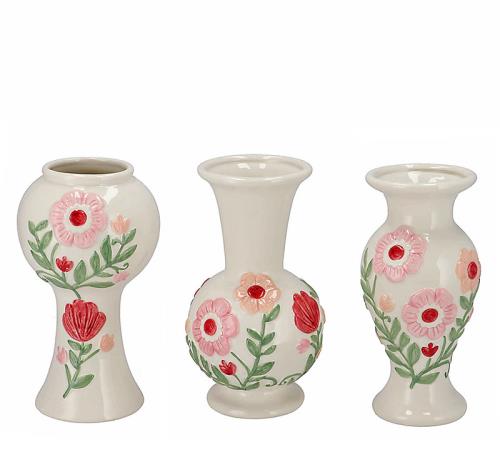 Κεραμικά βάζα "LINDE" σε 3 σχέδια χρ.,17cm