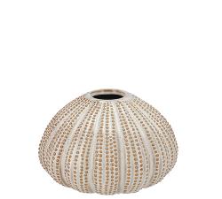 Βάζο σχ.αχινός μπεζ,10x6cm