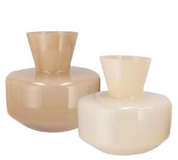 Γυαλινο minimal βάζο, κρεμ καραμελέ 26x25cm