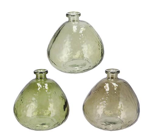 Γυάλινη νταμιτζάνα σε 3 αποχρώσεις πρασινου 18cm