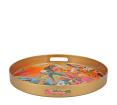 Στρογγυλός δίσκος με τροπικά πουλιά δ.35cm